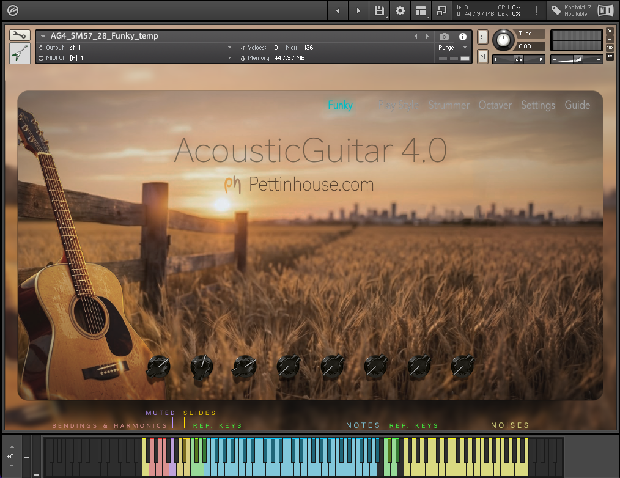 AcousticGuitar 4.0 Kontakt interface preview